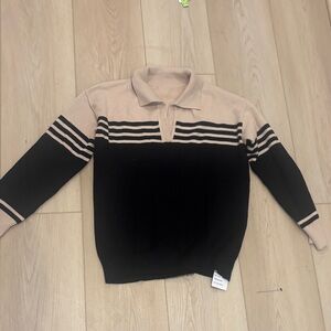 Black and Tan Striped Sweater